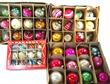 4 boxes of Shiny Brite, USA ornaments